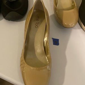 #5 Me Too Leather Patten Kitten Toe Heels